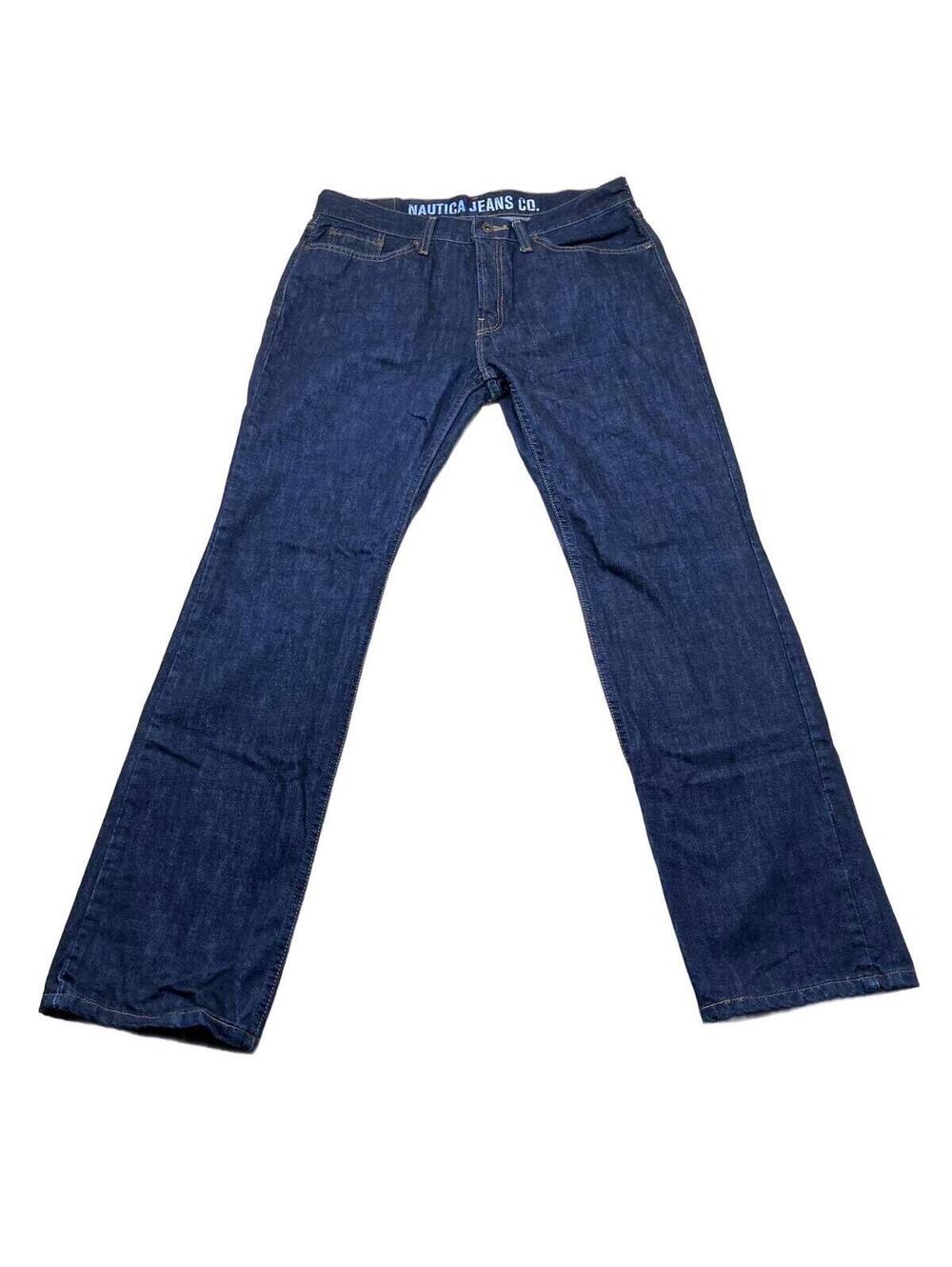 Nautica Jeans Co. Dark Blue Boot Cut Denim Jeans Waist 34/34